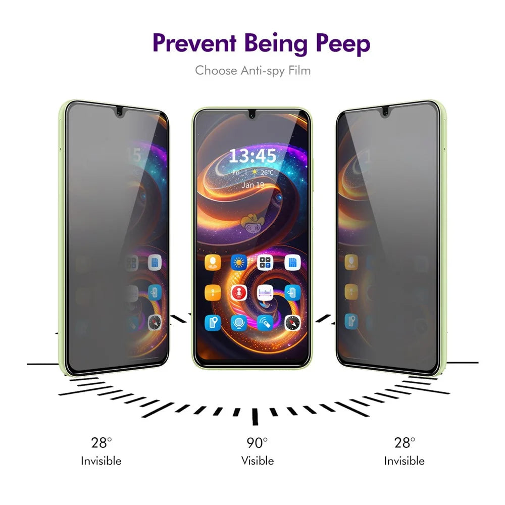 ENKAY HAT PRINCE For Samsung Galaxy A06 4G Anti-Spy Film   Silk Printing Tempered Glass Screen Protector with Installation Tool - Grey - 3