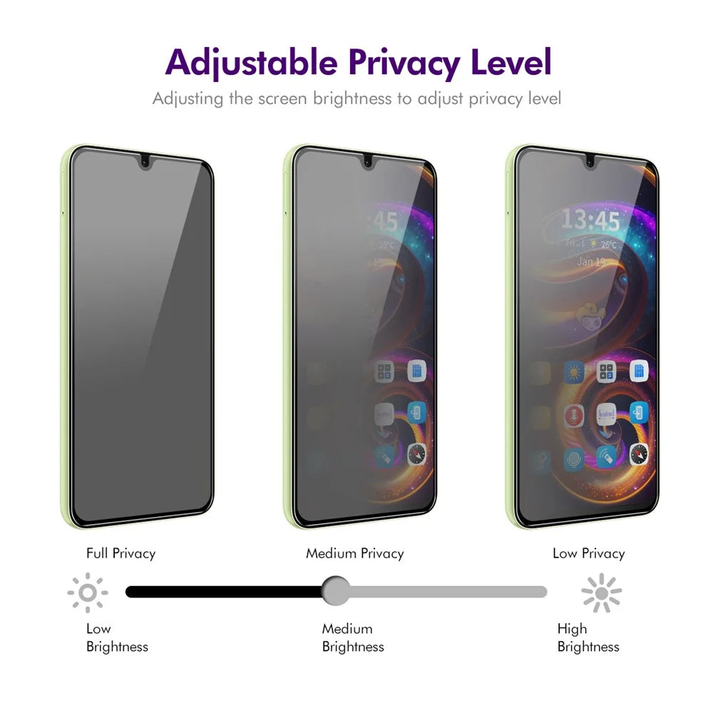 ENKAY HAT PRINCE For Samsung Galaxy A16 4G / A16 5G Anti-Spy Film   Silk Printing Tempered Glass Screen Protector with Installation Tool - Grey - 4