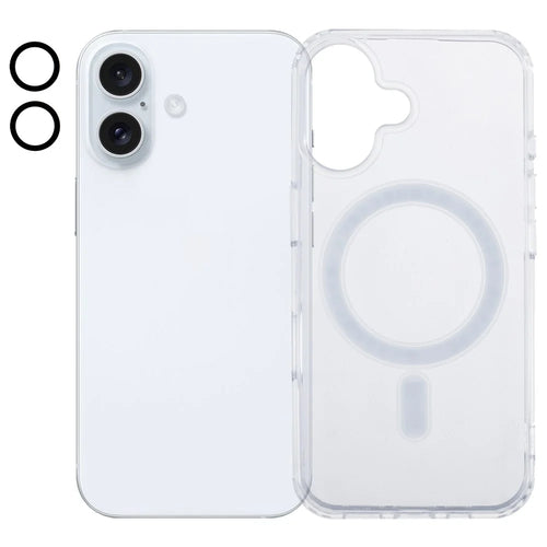 For iPhone 16 Plus Case Compatible with MagSafe TPU+Acrylic Clear Phone Cover with Camera Lens Film - 1
