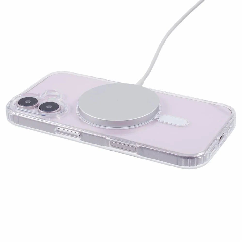 For iPhone 16 Plus Case Compatible with MagSafe TPU+Acrylic Clear Phone Cover with Camera Lens Film - 6