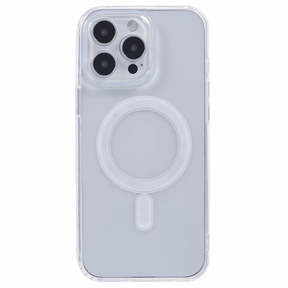 For iPhone 15 Pro Max Case Compatible with MagSafe TPU+Acrylic Clear Phone Cover with Camera Lens Film - 4