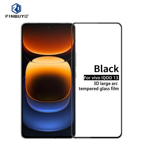 PINWUYO For vivo iQOO 12 5G Tempered Glass Film  Explosion-proof 9H 3D Full Screen Protector - Black - 2