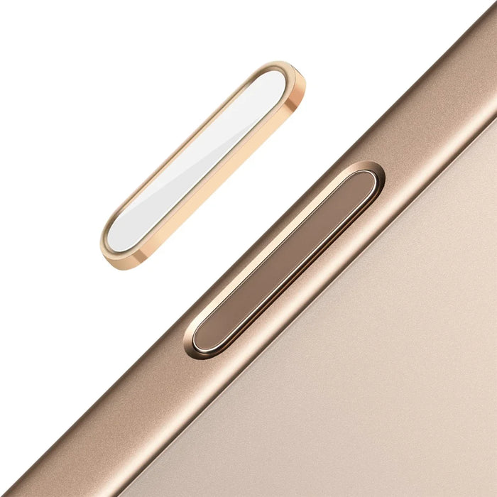 NORTHJO For iPhone 16 / 16 Plus / 16 Pro / 16 Pro Max Camera Control Button Cover Protector Metal Frame with Capacitor Chip - White+Gold - 2