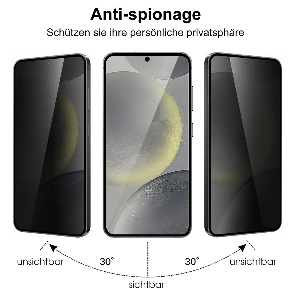 For Samsung Galaxy S25+ Tempered Glass Film 2.5D Arc Edge Anti-spy (Fingerprint Unlock) - 5