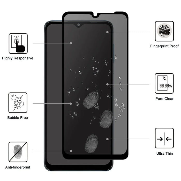 For Samsung Galaxy A23 5G (Global Version) Tempered Glass Screen Protector 2.5D Arc Edge Anti-Spy Film - 2