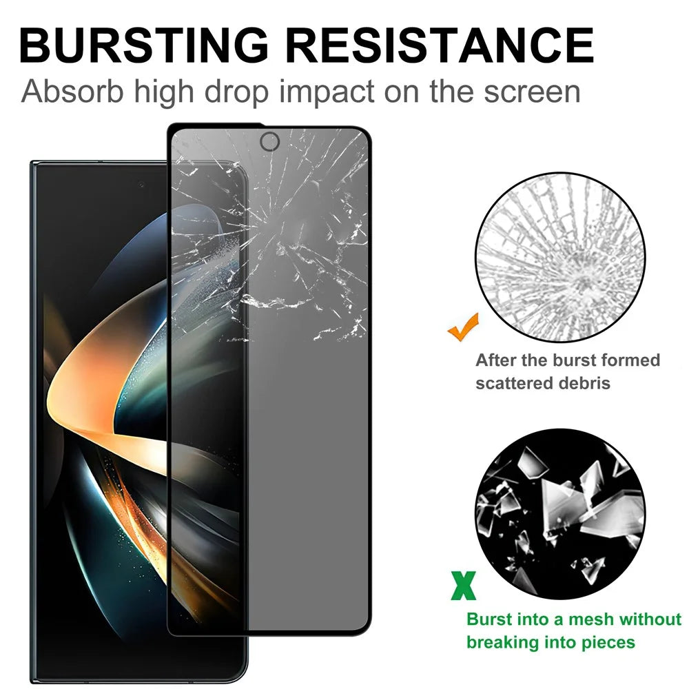 For Samsung Galaxy Z Fold4 5G Front Screen Protector 2.5D Arc Edge Anti-Spy Tempered Glass Film - 4