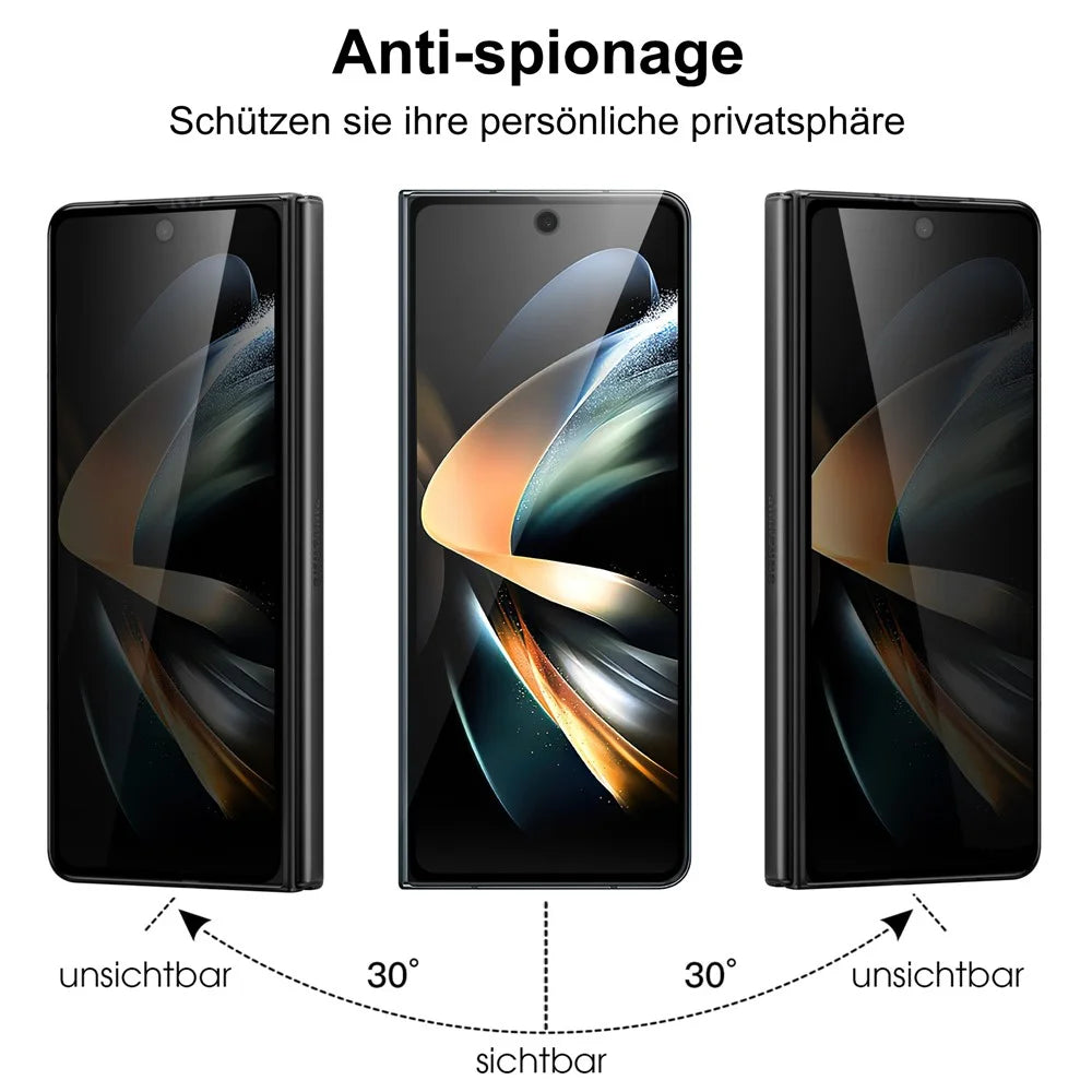 For Samsung Galaxy Z Fold5 5G Front Screen Protector 2.5D Arc Edge Anti-Spy Tempered Glass Film - 5