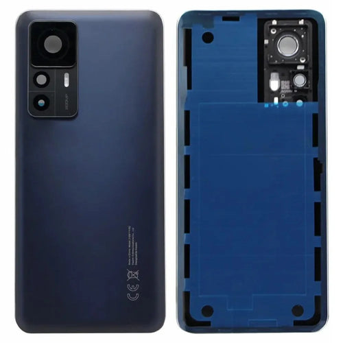 For Xiaomi 12T Pro 5G Back Battery Housing Cover with Camera Ring Lens Cover Spare Part - Black - 1