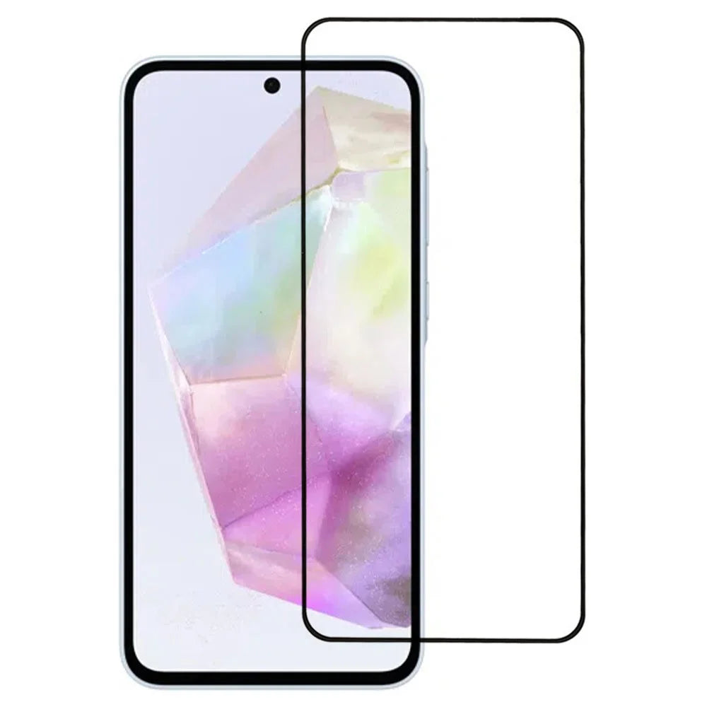 For Samsung Galaxy A36 5G / A56 5G Tempered Glass Electroplating Anti-Fingerprint Silk Printing Full Glue Screen Protector - 1