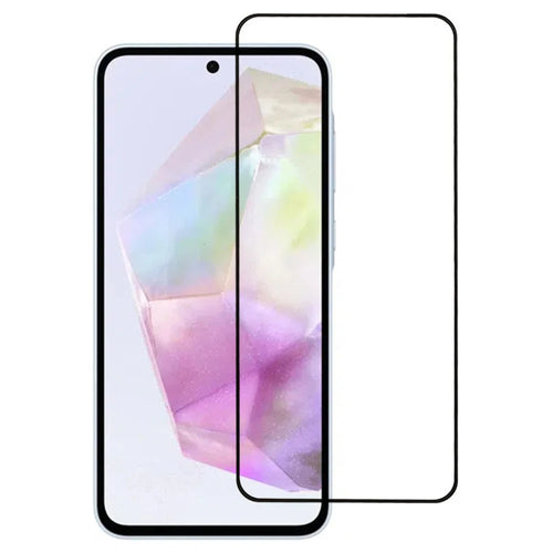 For Samsung Galaxy A36 5G / A56 5G Tempered Glass Electroplating Anti-Fingerprint Silk Printing Full Glue Screen Protector - 1