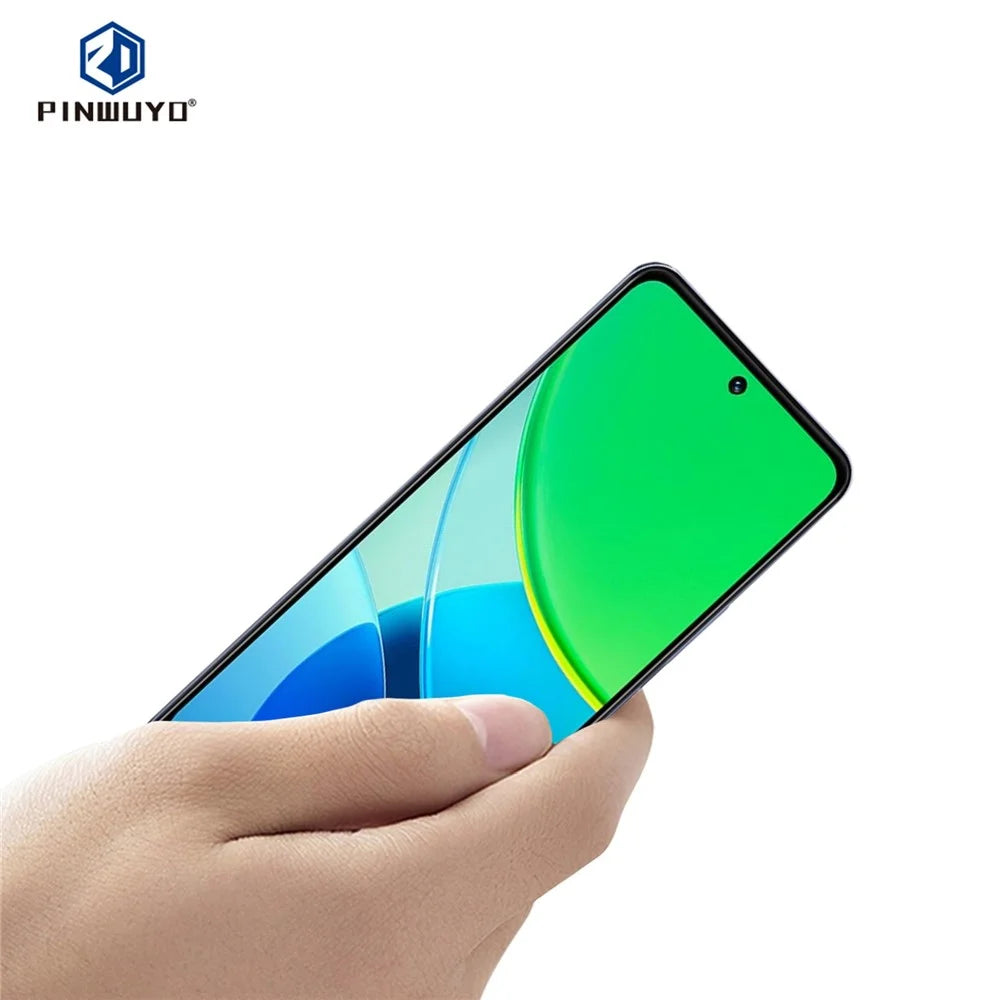 PINWUYO For vivo Y19s 4G  JK Series-2 High Aluminium-Silicon Glass Film 9H Full Screen Protector - Black - 2