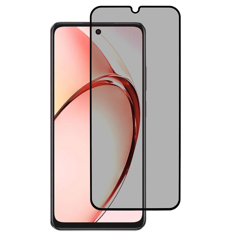 For Oppo A3x 5G Anti-Peep Full Covering Screen Protector Silk Printing Tempered Glass Film - 1