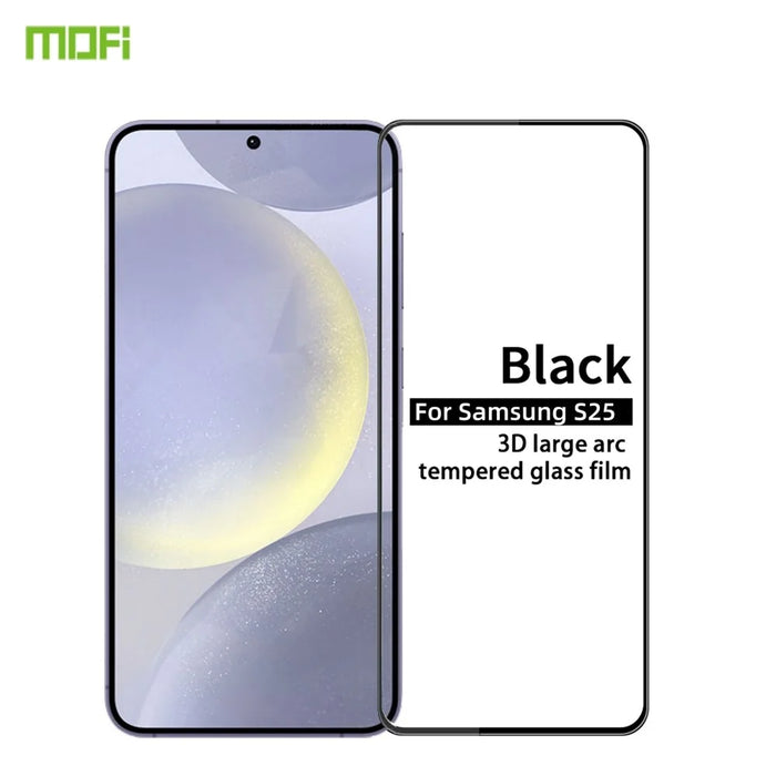 MOFI For Samsung Galaxy S25 Screen Protector  9H 3D Curved Tempered Glass Film - Black - 2