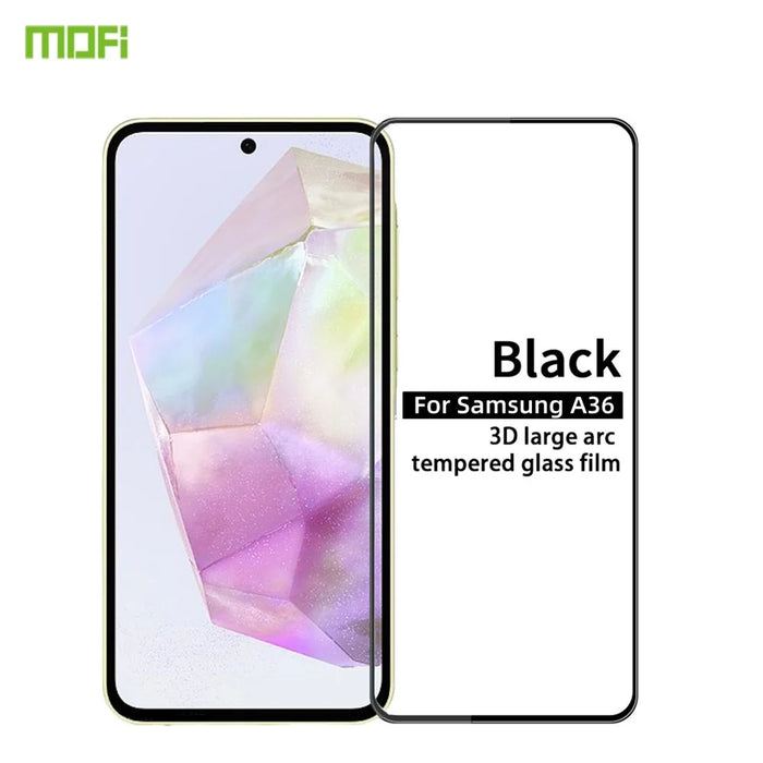 MOFI For Samsung Galaxy A36 5G / A56 5G Screen Protector  9H 3D Curved Tempered Glass Film - Black - 3