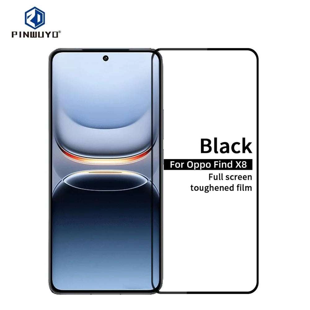 PINWUYO For Oppo Find X8 5G  JK Series-2 High Aluminium-Silicon Glass Film 9H Full Screen Protector - Black - 3