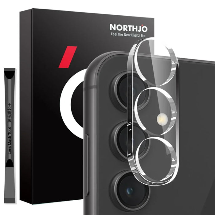 NORTHJO For Samsung Galaxy S23 FE Camera Lens Protector Tempered Glass HD Clear 3D Full Coverage - 1