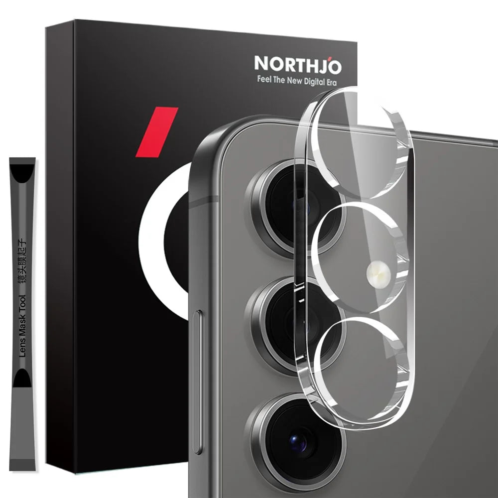 NORTHJO For Samsung Galaxy S24 FE Camera Lens Protector Tempered Glass HD Clear 3D Full Coverage - 1
