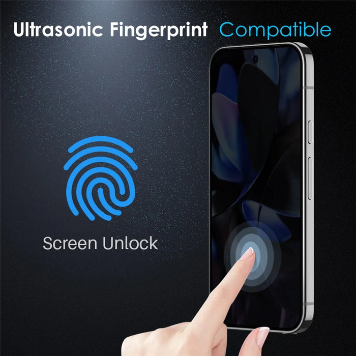 NORTHJO A++ For Google Pixel 9 / Pixel 9 Pro Privacy Screen Protector Support Fingerprint Unlock High Aluminium-Silicon Glass 0.3mm Film - 3