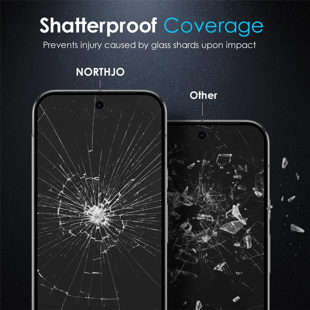 NORTHJO A++ For Google Pixel 9 Pro XL Privacy Screen Protector Support Fingerprint Unlock High Aluminium-Silicon Glass 0.3mm Film - 6