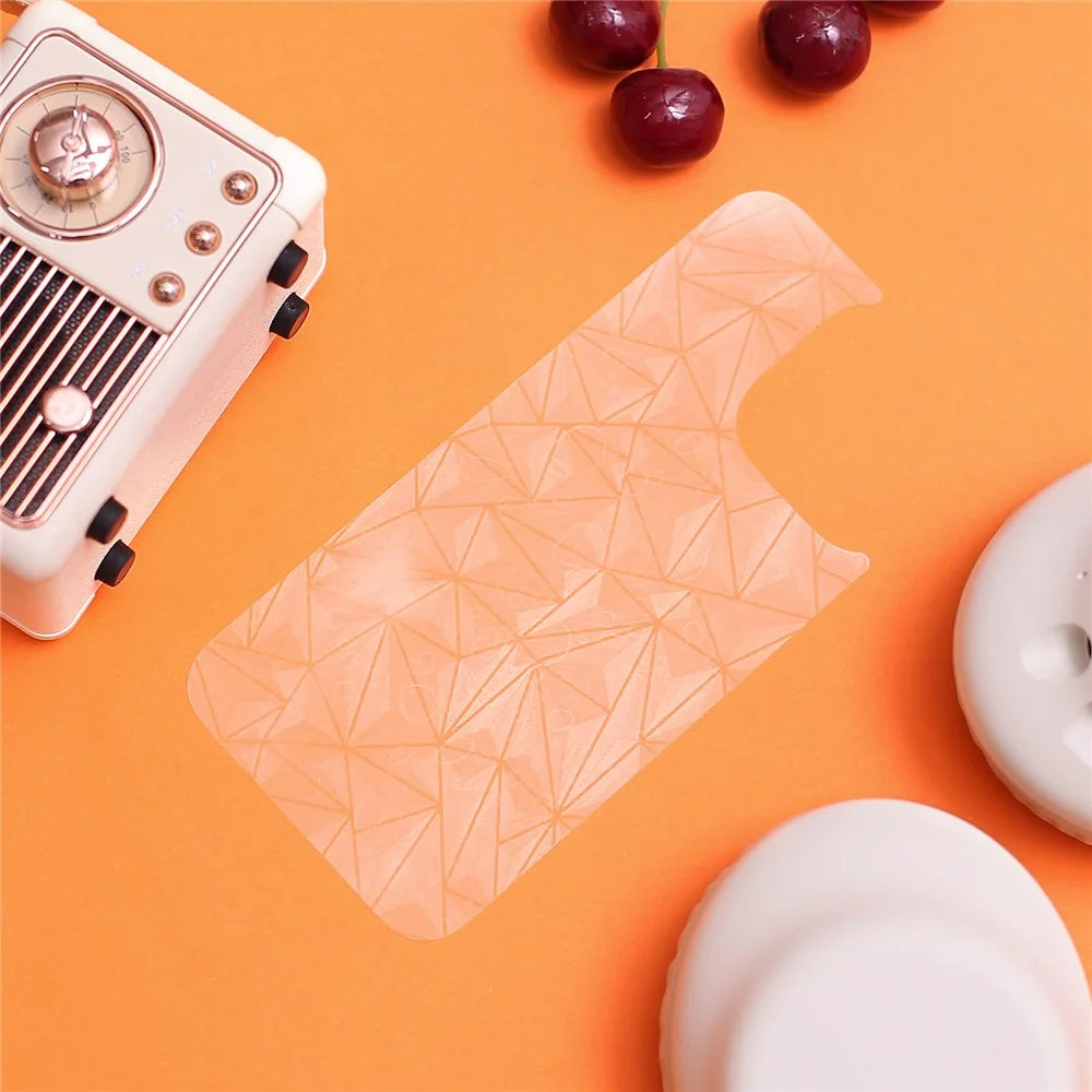 For iPhone 16 Pro Max Back Screen Protector Soft PET Film Diamonds Pattern - 3