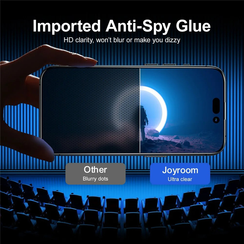 JOYROOM JR-Z34 For iPhone 15 Pro 2.5D Anti-Spy Full Screen Protector High Aluminium-Silicon Glass Film - 3