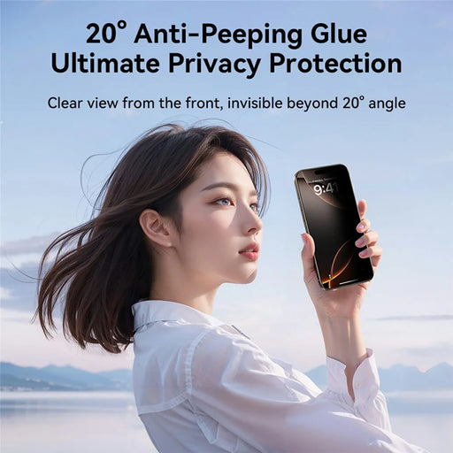 JOYROOM JR-MLG0282 For iPhone 16 Plus / 15 Plus / 14 Pro Max Anti-Spy Screen Protector 2.5D High Aluminium-Silicon Glass Film - 2