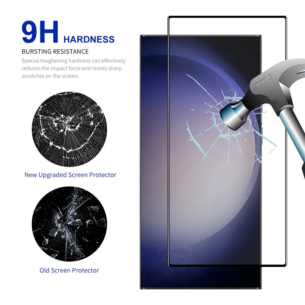 ENKAY HAT PRINCE For Samsung Galaxy S25 Ultra 2PcsScreen Protector   Silk Printing 0.18mm High Aluminum-Silicon Glass (Fingerprint Unlock) - Transparent - 3