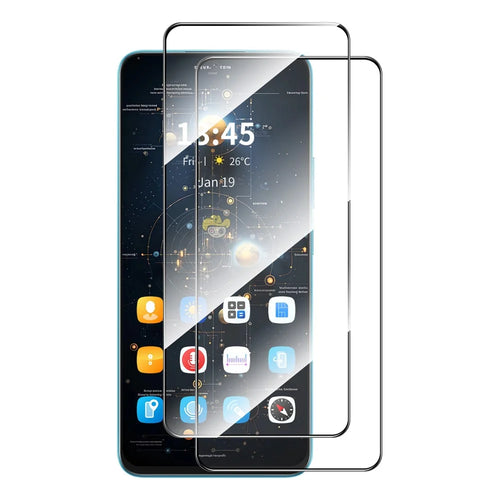 ENKAY HAT PRINCE For Motorola Moto G75 5G 2Pcs Screen Protector   9H Silk Printing 0.26mm Tempered Glass - Transparent - 1