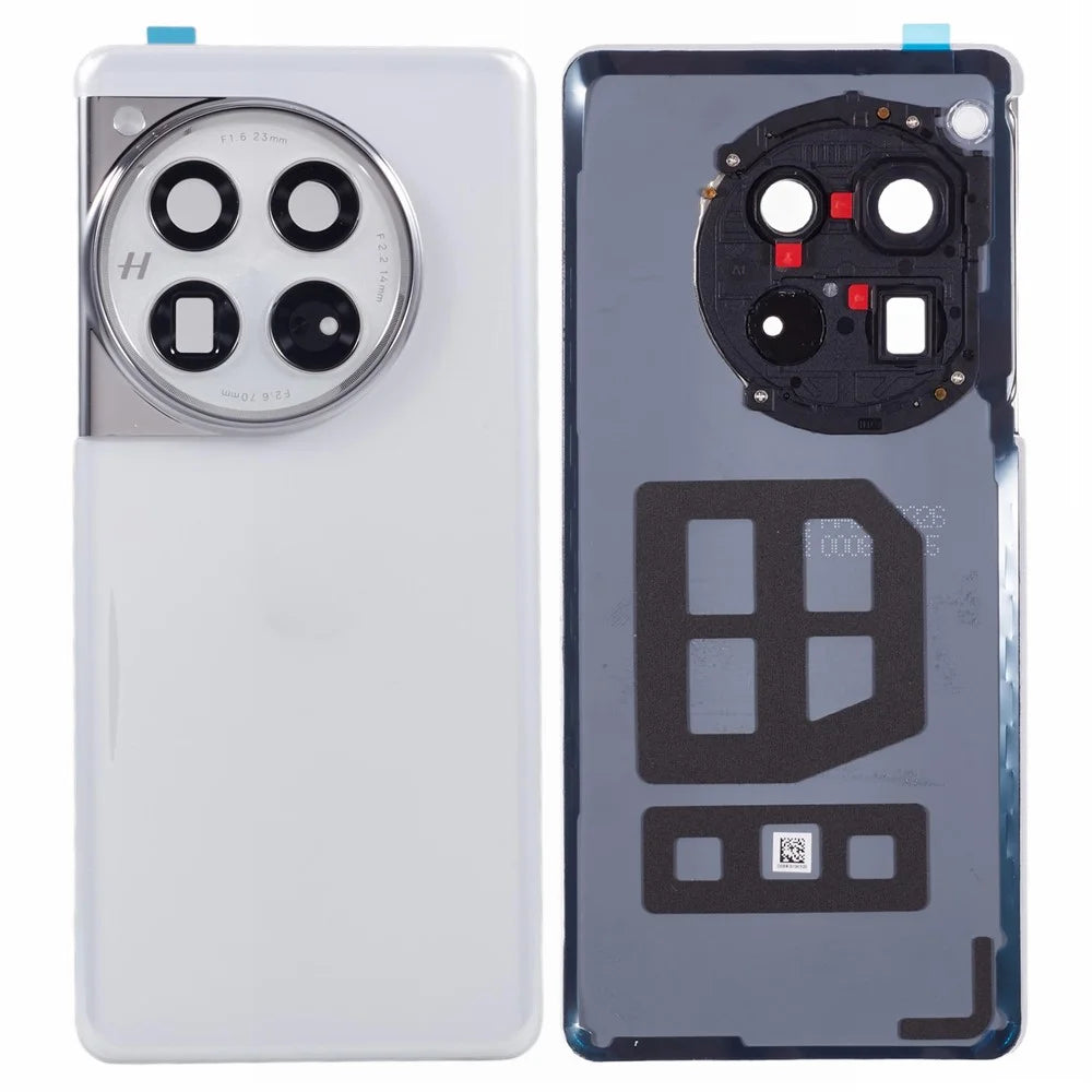 For OnePlus 12 5G OEM Battery Housing with Adhesive Sticker + Camera Lens Cover - White - 1