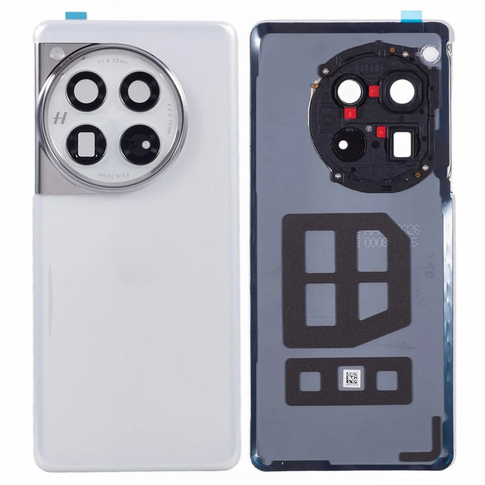 For OnePlus 12 5G OEM Battery Housing with Adhesive Sticker + Camera Lens Cover - White - 1