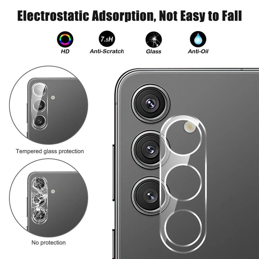 For Samsung Galaxy S25+ Camera Lens Protector Arc Edge Clear Tempered Glass Film - 3