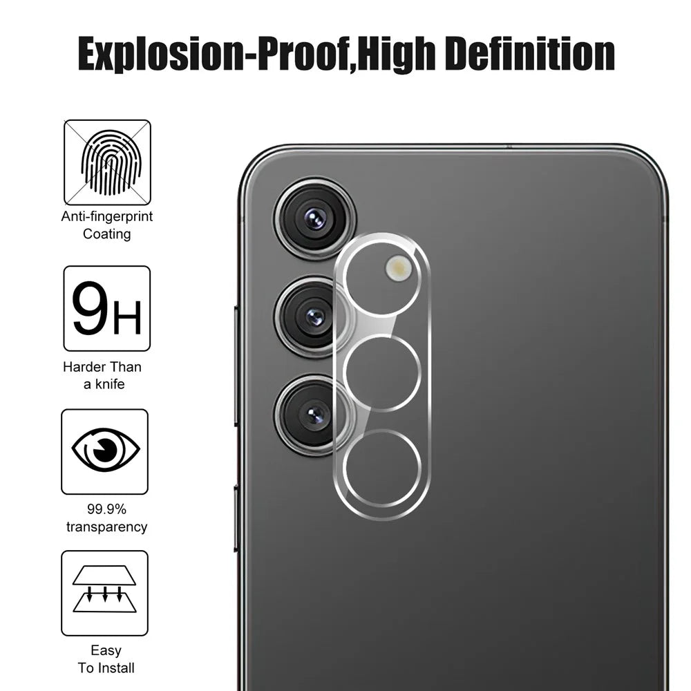 For Samsung Galaxy S25+ Camera Lens Protector Arc Edge Clear Tempered Glass Film - 4