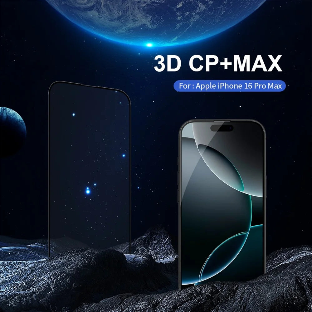 NILLKIN 3D CP+MAX For iPhone 16 Pro Max Screen Protector Full Coverage Anti Explosion AGC Glass Film - 3