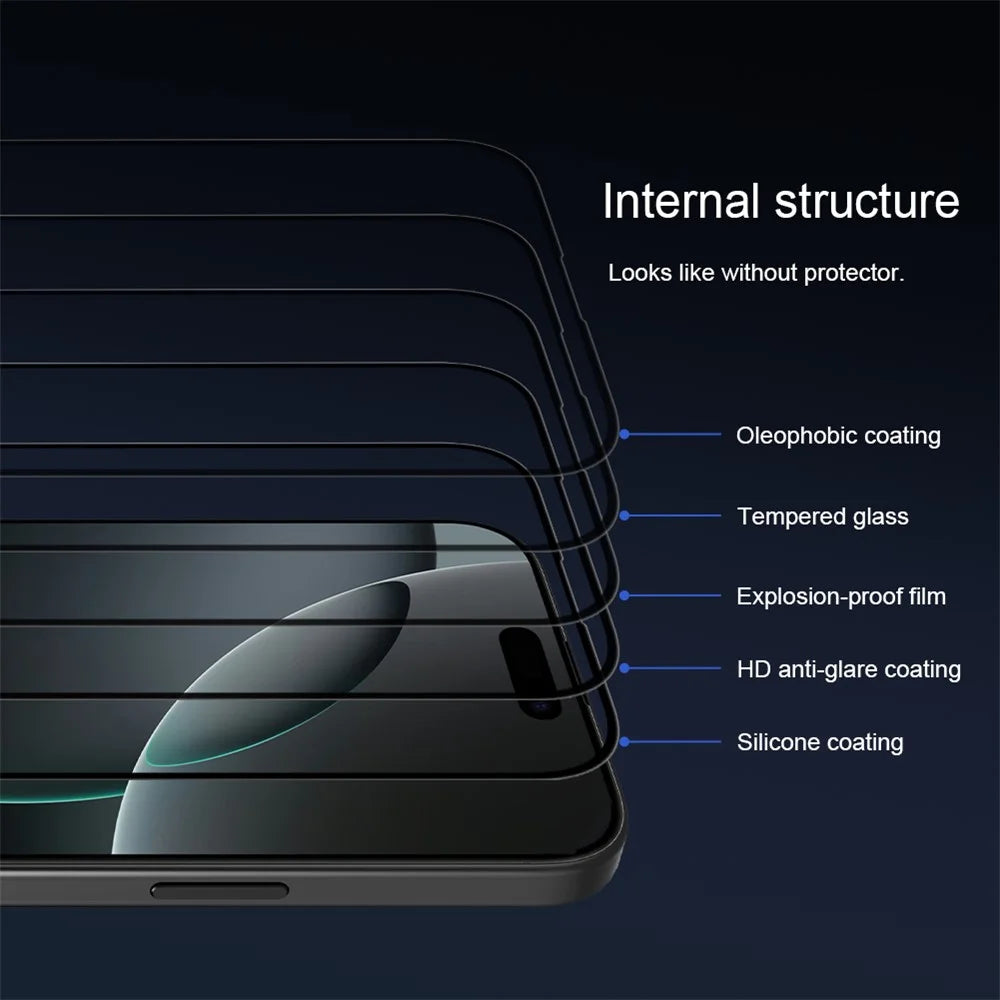 NILLKIN 3D CP+MAX For iPhone 16 Pro Max Screen Protector Full Coverage Anti Explosion AGC Glass Film - 7