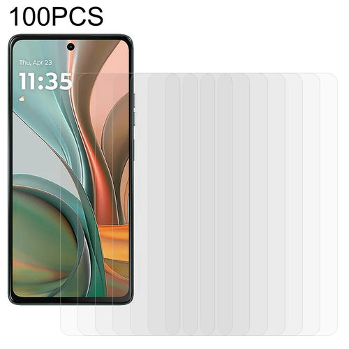100Pcs For Motorola Moto G75 5G Screen Protector Anti-Scratch Tempered Glass Film (No Package, with Wipes Set, Dust-absorber, Guide Sticker) - 1