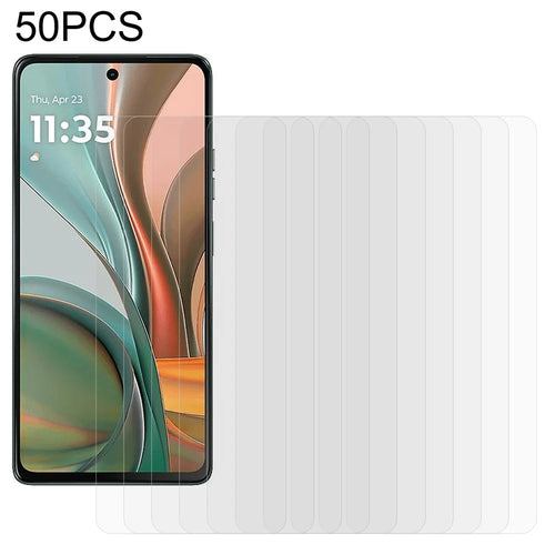 50Pcs For Motorola Moto G75 5G Screen Protector Ultra Clear Full Glue Tempered Glass Film (No Package, with Wipes Set, Dust-absorber, Guide Sticker) - 1