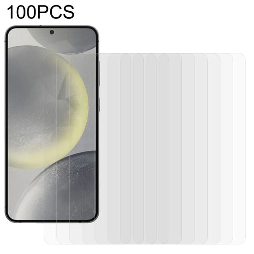 100Pcs For Samsung Galaxy S25  /  S24 Screen Protector Anti-Scratch Tempered Glass Film (No Package, with Wipes Set, Dust-absorber, Guide Sticker) - 1
