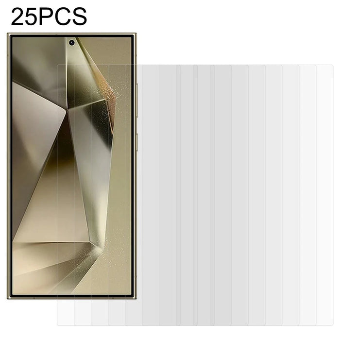 25Pcs For Samsung Galaxy S25 Ultra Tempered Glass Screen Protector High Definition (No Package, with Wipes Set, Dust-absorber, Guide Sticker) - 1