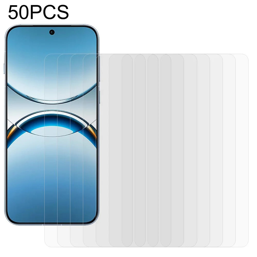 50Pcs For Oppo Find X8 5G Screen Protector Ultra Clear Full Glue Tempered Glass Film (No Package, with Wipes Set, Dust-absorber, Guide Sticker) - 1