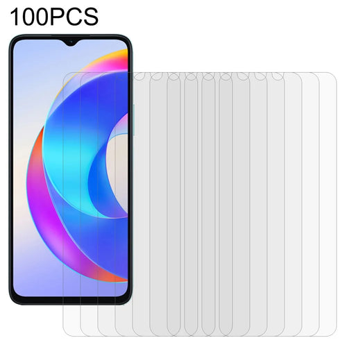 100Pcs For Honor X5b  /  X5b+ Screen Protector Anti-Scratch Tempered Glass Film (No Package, with Wipes Set, Dust-absorber, Guide Sticker) - 1