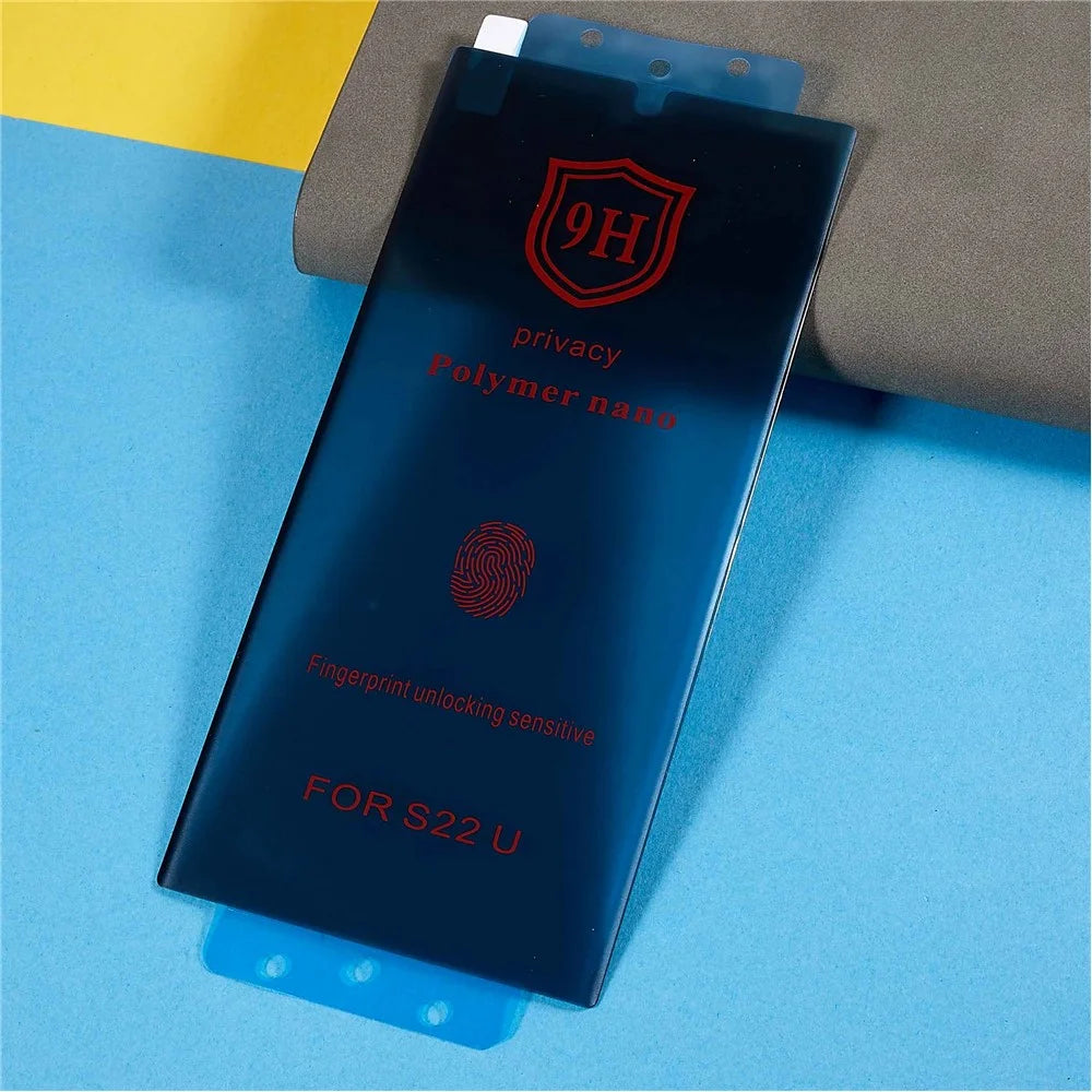 For Samsung Galaxy S22 Ultra 5G Anti-spy Curved Screen Protector Ceramic Silicon Carbide Full Cover Ultra Clear Film - 4