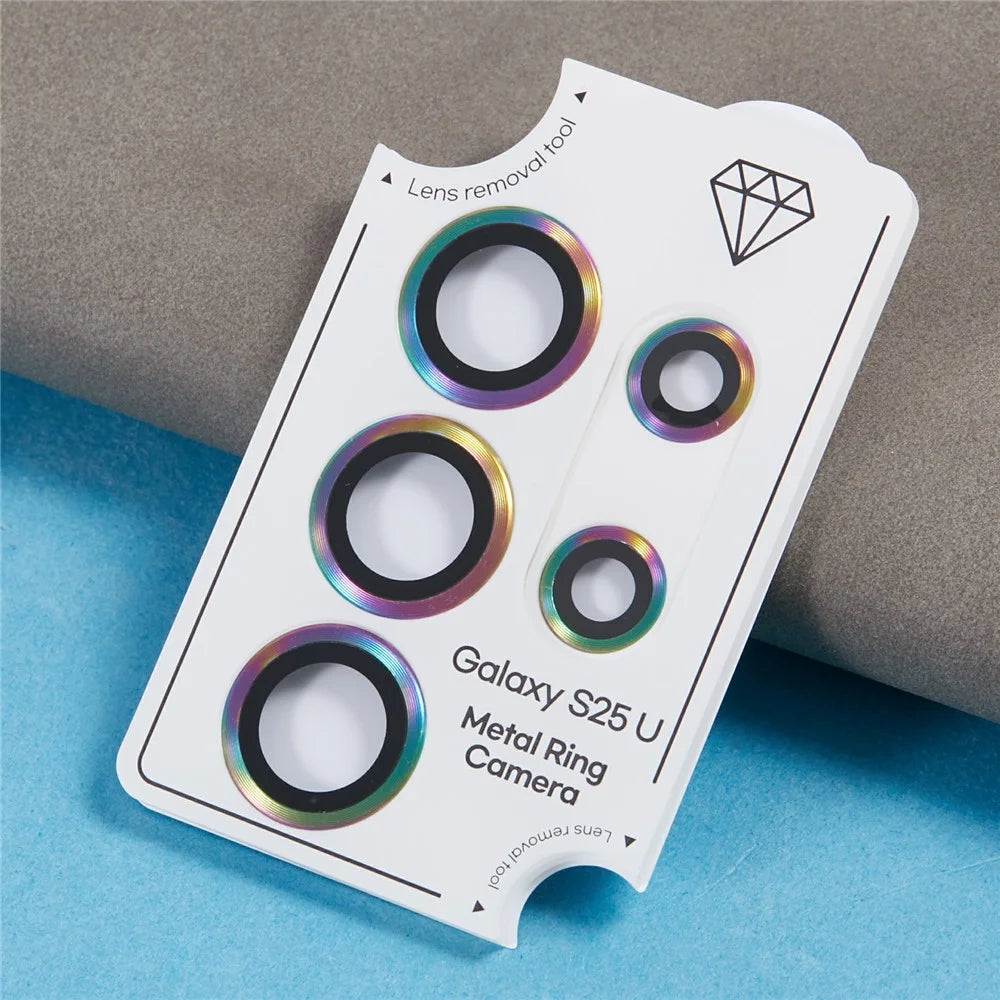 For Samsung Galaxy S25 Ultra Camera Lens Protector Set Electroplating Metal + Tempered Glass Individual Lens Film - Multi-Color - 5