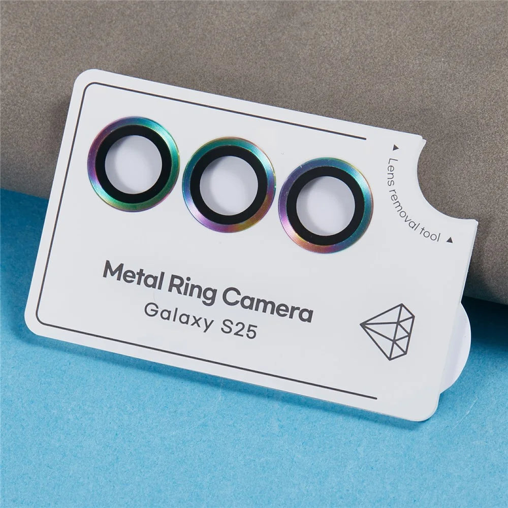 For Samsung Galaxy S25 Camera Lens Protector Set Electroplating Metal + Tempered Glass Individual Lens Film - Multi-Color - 5