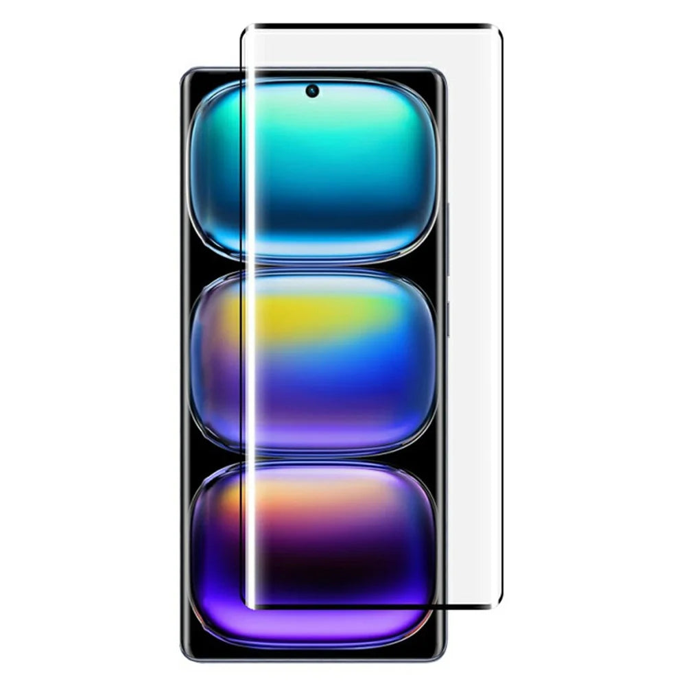 RURIHAI For Infinix Hot 50 Pro 4G High Aluminium-Silicon Glass Phone Screen Protector 3D Curved Side Glue Film - 1