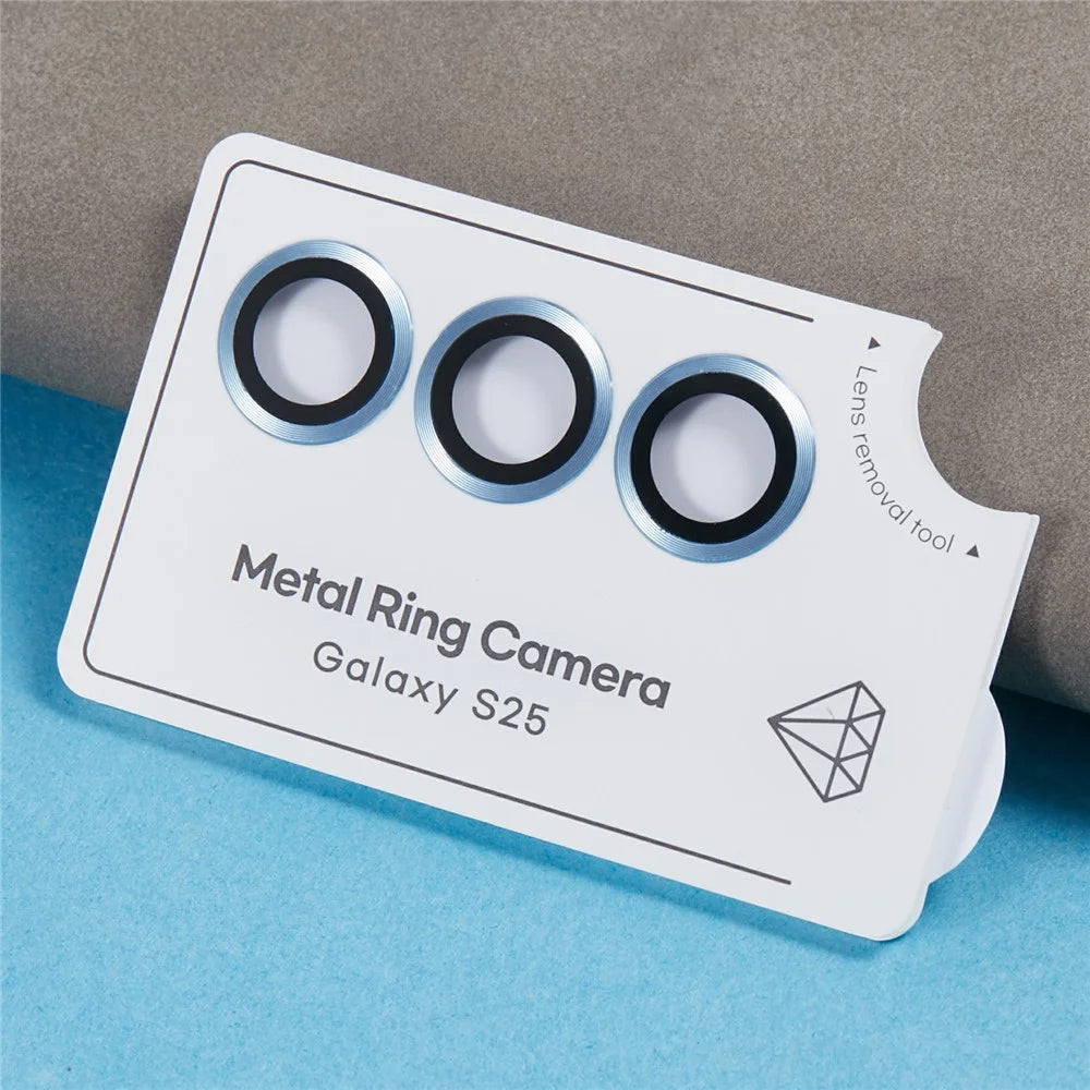 For Samsung Galaxy S25+ Camera Lens Protector Set Electroplating Metal + Tempered Glass Individual Lens Film - Blue - 5
