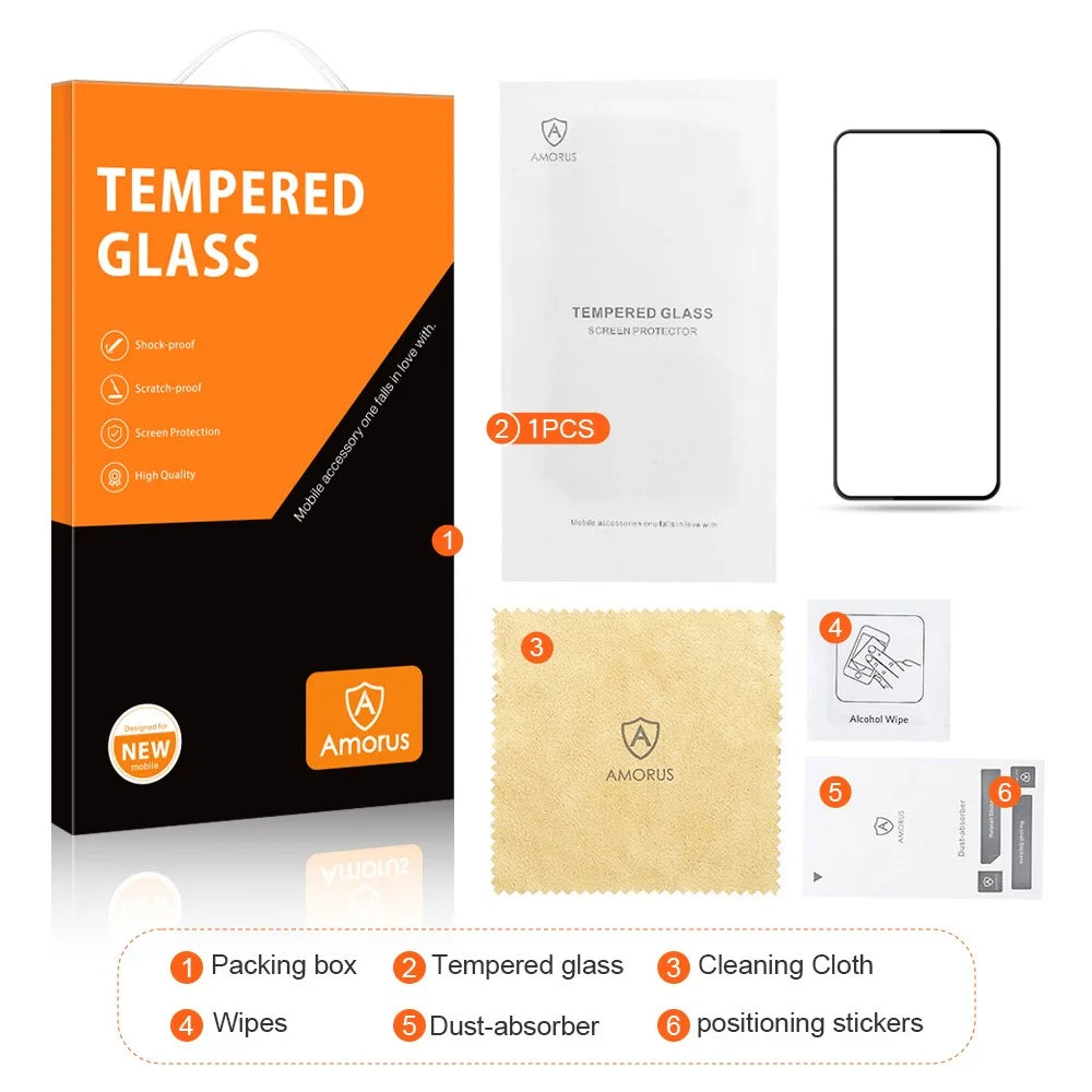 AMORUS For Honor Magic7 5G Screen Protector Anti-Shatter Tempered Glass Film - Black - 7