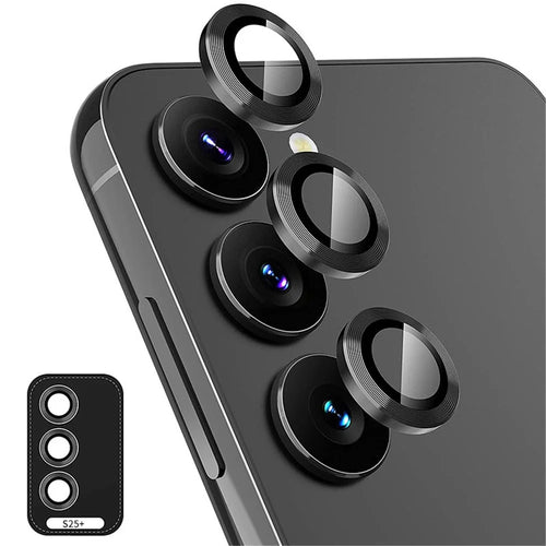 ENKAY HAT PRINCE For Samsung Galaxy S25+ Camera Lens Protector  Metal Ring Lens Film - Black - 1