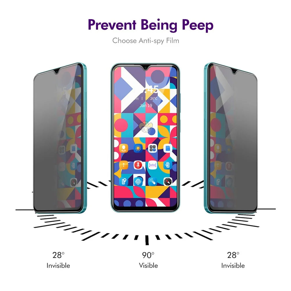 ENKAY HAT PRINCE For Samsung Galaxy A26 5G 2Pcs Privacy Screen Protector  28-degree Anti-Spy Tempered Glass - Black - 3
