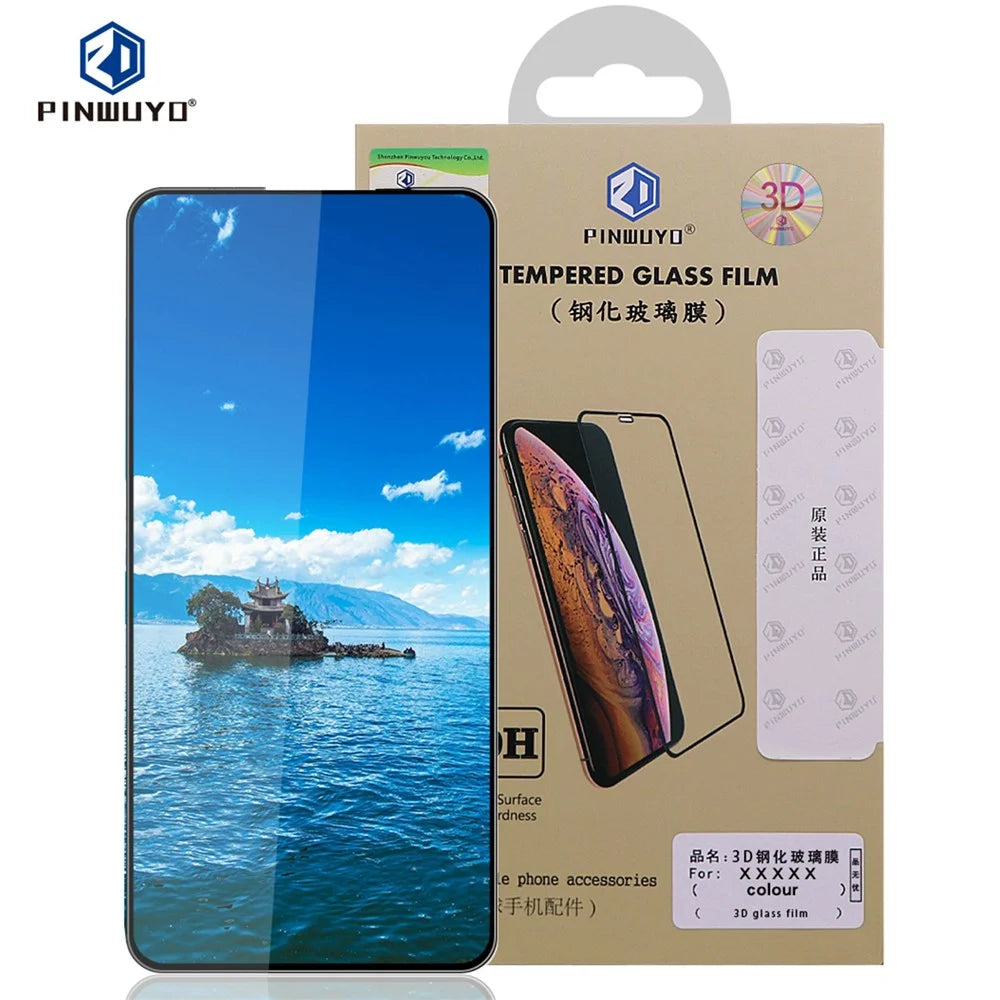 PINWUYO For Google Pixel 9a Tempered Glass Film  Explosion-proof 9H 3D Full Screen Protector - Black - 3