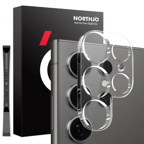 NORTHJO For Samsung Galaxy S25 Ultra Camera Lens Protector Tempered Glass HD Clear 3D Full Coverage - 1